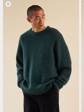 BAXTER MOHAIR BLEND SWEATER - BOTTLE GREEN